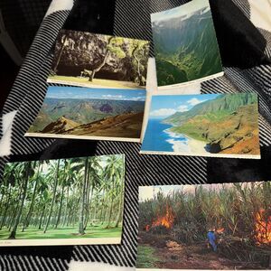Lot of 6 Vintage Hawaii Postcards Scenery Volcano Ocean Kauai Cave Sugar Coconut